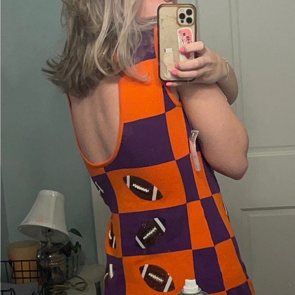 Gameday Football Mini Dress Back Cut Out Queen of Sparkles - Picture 3 of 8